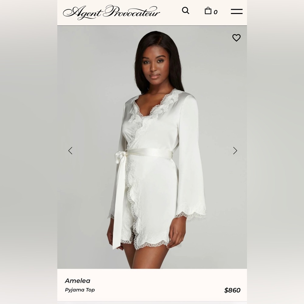 Amelea Leavers lace-trimmed silk-blend satin robe